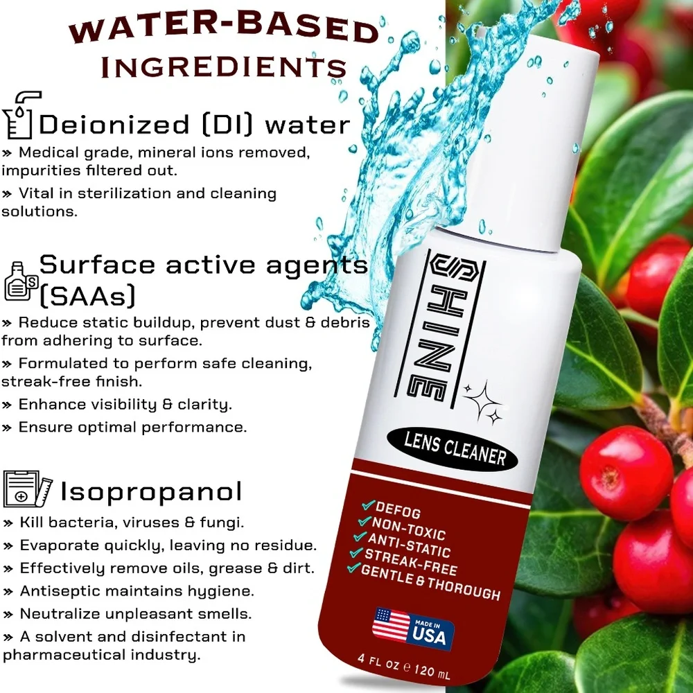 🛢️SHINE Liquid Lens Cleaner 4oz Spray Made in USA